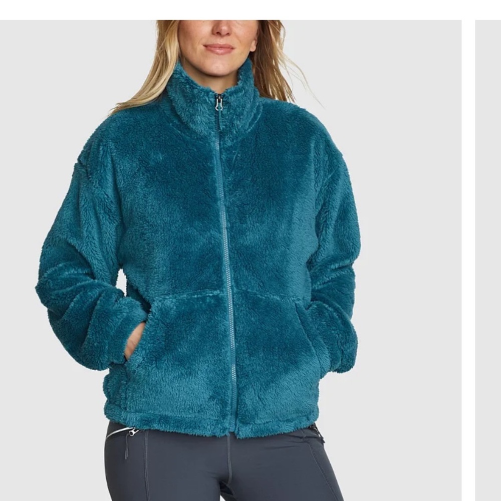 Eddie Bauer fuzzy zip up jacket
